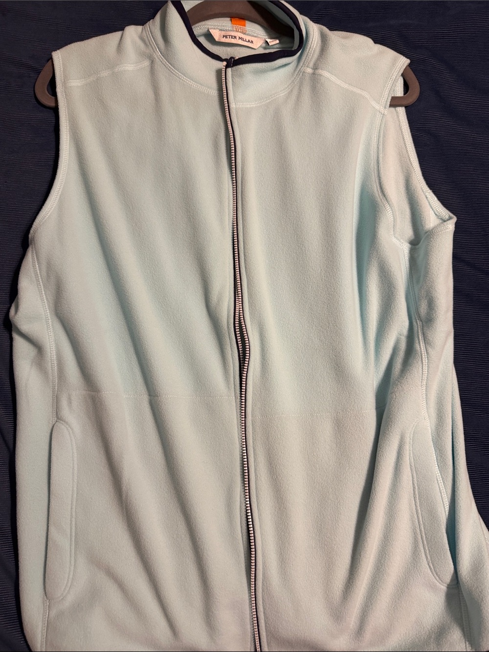 Peter Millar Light Blue Men's Fleece Vest - Full Zip